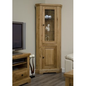 Deluxe Solid Oak Furniture Corner Display Cabinet Deluxe Solid Oak Furniture Corner Display Cabinet