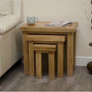 Deluxe Solid Oak Furniture Nest of Tables Deluxe Solid Oak Furniture Nest of Tables