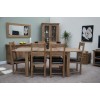Rustic Solid Oak Furniture Twin Leaf Extending Dining Table