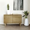 Scandic Solid Oak Furniture 2 Drawer 2 Door Narrow Unit