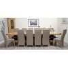 Deluxe Solid Oak Furniture Super Cross Leg Ext 10-14 Seater Table