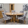 Deluxe Solid Oak Furniture Round Extending Table 125cm