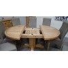 Deluxe Solid Oak Furniture Round Extending Table 125cm