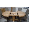 Deluxe Solid Oak Furniture Round Extending Table 125cm