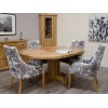 Deluxe Solid Oak Furniture Round Extending Table 125cm