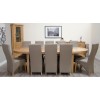 Deluxe Solid Oak Furniture Super Oval Extending 6-10 Seater Table