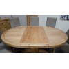 Deluxe Solid Oak Furniture Round Extending Table 125cm