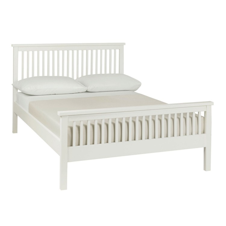 Bentley Designs Atlanta Painted Furniture White 4ft6 Double Bedstead with High Footend