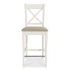 Hampstead Two Tone Painted Furniture Ivory Leather Bar Stool Pair 8005-09BSX-IV