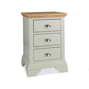 Hampstead Soft Grey & Pale Oak Furniture 3 Drawer Bedside Table Hampstead Soft Grey & Pale Oak Furniture 3 Drawer Bedside Table