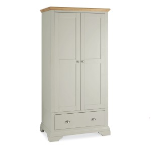 Hampstead Soft Grey & Pale Oak Furniture Double Wardrobe Hampstead Soft Grey & Pale Oak Furniture Double Wardrobe