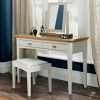 Hampstead Soft Grey & Pale Oak Furniture 2 Drawer Dressing Table