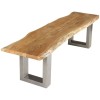 Indian Hub Acacia Baltic Live Edge Dining Table 2m & 2 Benches LD04+LD07