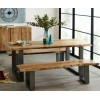 Indian Hub Acacia Baltic Live Edge Dining Table 2m & 2 Benches LD04+LD07