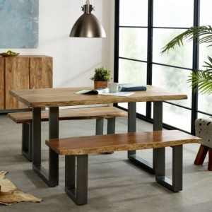 Indian Hub Acacia Baltic Live Edge Furniture Medium Dining Bench Indian Hub Acacia Baltic Live Edge Furniture Medium Dining Bench LD06