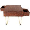 Indian Hub Mango Dark Gold Furniture Rectangular Coffee Table