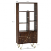 Indian Hub Mango Dark Gold Furniture Large Bookcase