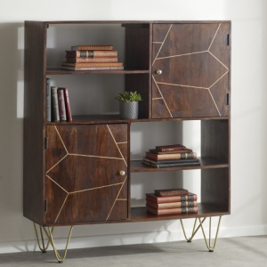 Indian Hub Mango Dark Gold Furniture Display Cabinet Indian Hub Mango Dark Gold Furniture Display Cabinet