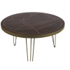 Indian Hub Mango Dark Gold Furniture Round Dining Table