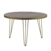 Indian Hub Mango Dark Gold Furniture Round Dining Table