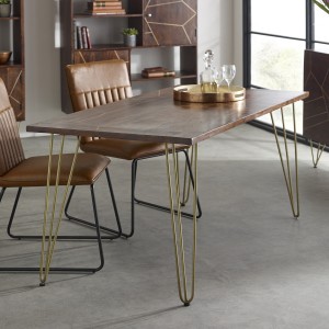 Indian Hub Mango Dark Gold Furniture Dining Table Indian Hub Mango Dark Gold Furniture Dining Table