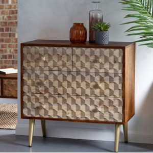 Indian Hub Edison Mango Furniture 4 Drawer Chest Indian Hub Edison Mango Furniture 4 Drawer Chest CN09