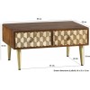 Indian Hub Edison Mango Furniture 2 Drawer Coffee Table CN07