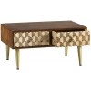 Indian Hub Edison Mango Furniture 2 Drawer Coffee Table CN07