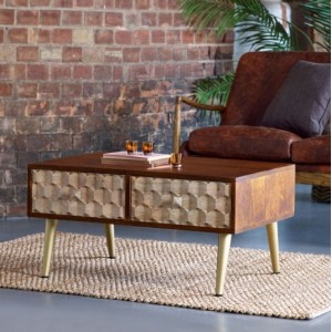 Indian Hub Edison Mango Furniture 2 Drawer Coffee Table Indian Hub Edison Mango Furniture 2 Drawer Coffee Table CN07