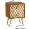 Indian Hub Edison Mango Furniture 2 Drawer Side Table CN01