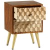 Indian Hub Edison Mango Furniture 2 Drawer Side Table CN01