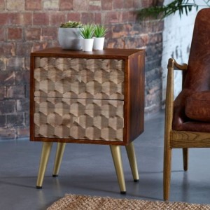Indian Hub Edison Mango Furniture 2 Drawer Side Table Indian Hub Edison Mango Furniture 2 Drawer Side Table CN01