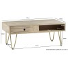 Indian Hub Mango Light Gold Furniture Rectangular Coffee Table