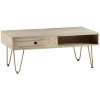 Indian Hub Mango Light Gold Furniture Rectangular Coffee Table