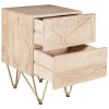 Indian Hub Mango Light Gold Furniture 2 Drawer Side Table