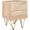 Indian Hub Mango Light Gold Furniture 2 Drawer Side Table