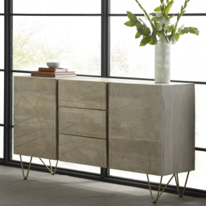 Indian Hub Mango Light Gold Furniture Extra Large Sideboard Indian Hub Mango Light Gold Furniture Extra Large Sideboard
