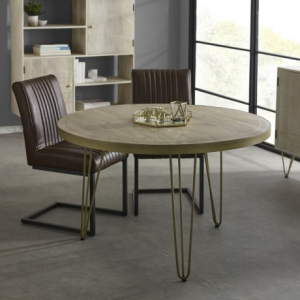 Indian Hub Mango Light Gold Furniture Round Dining Table Indian Hub Mango Light Gold Furniture Round Dining Table