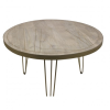 Indian Hub Mango Light Gold Furniture Round Dining Table