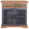 Indian Hub Metropolis Industrial Acacia 2 Drawer Sideboard