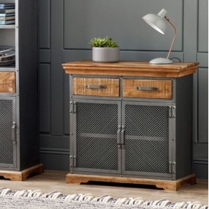 Indian Hub Metropolis Industrial Acacia 2 Drawer Sideboard Indian Hub Metropolis Industrial Acacia 2 Drawer Sideboard