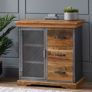 Indian Hub Metropolis Industrial Acacia 3 Drawer Sideboard Indian Hub Metropolis Industrial Acacia 3 Drawer Sideboard