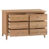 Bergen Oak Furniture 6 Drawer Chest