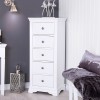 Maison White Painted Furniture 5 Drawer Wellington Chest MAI-5DN-W