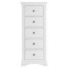 Maison White Painted Furniture 5 Drawer Wellington Chest MAI-5DN-W