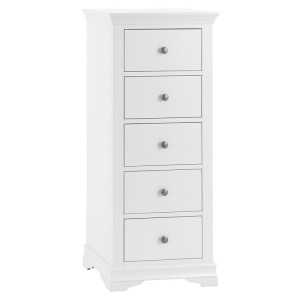 Maison White Painted Furniture 5 Drawer Wellington Chest Maison White Painted Furniture 5 Drawer Wellington Chest MAI-5DN-W