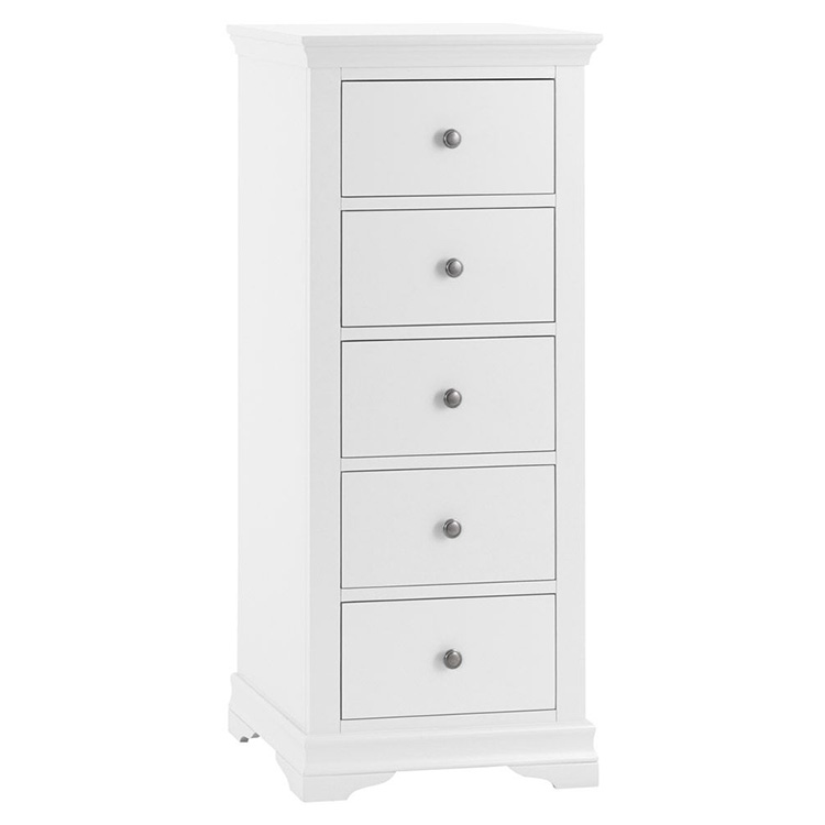 Maison White Painted Furniture 5 Drawer Wellington Chest MAI-5DN-W