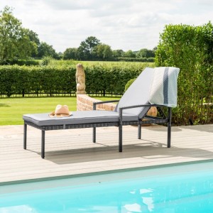 Maze Rattan Garden Furniture Austin Grey Sunlounger Maze Rattan Garden Furniture Austin Grey Sunlounger