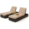 Maze Rattan Garden Furniture Orlando Brown Sunlounger Set