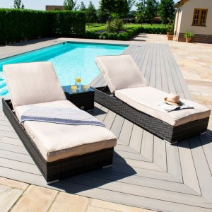 Maze Rattan Garden Furniture Orlando Brown Sunlounger Set Maze Rattan Garden Furniture Orlando Brown Sunlounger Set